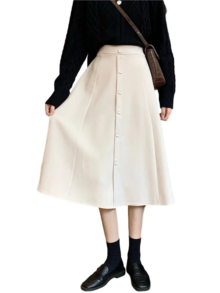 

Mid Length Skirt Autumn 2021 New Winter With Sweater Women's A-line Design