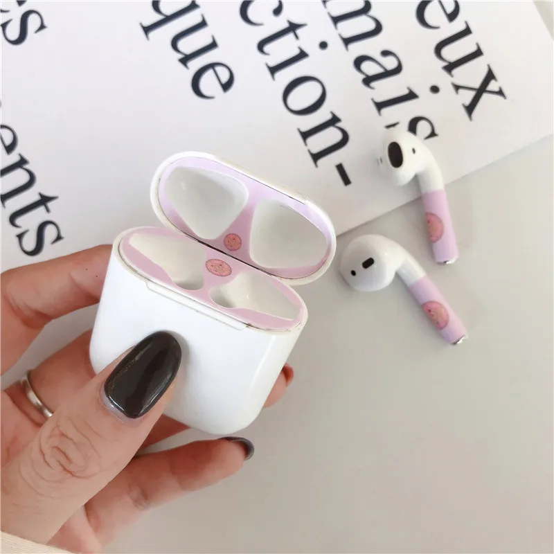 Милый защитный чехол s для Airpods, чехол, защита от пыли, наклейка, внутренняя крышка, s пленка для Apple Air Pods 2 1