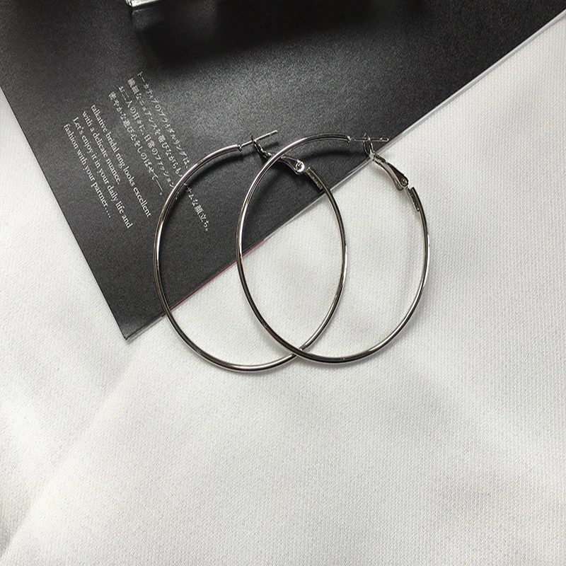 Серьги-кольца для женщин/девочек большие гладкие круглые Висячие очаровательные