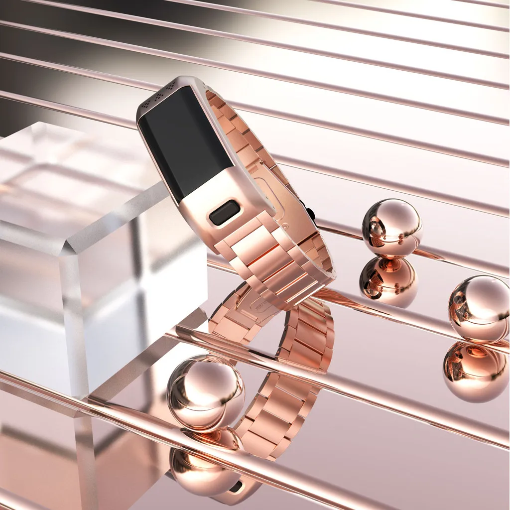 Ремешок из нержавеющей стали для наручных часов браслет с рамкой Garmin VIVOsmart HR +