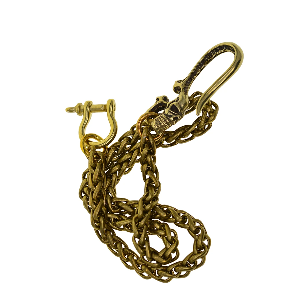 Тонкий латунный бумажник цепочки для джинсов и брюк 6 мм цепочка из пшеничной