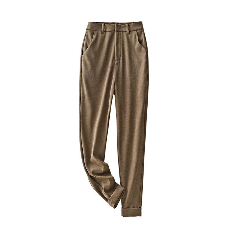 

SHUCHAN Womens Pants Summer England Style Zipper Fly Ankle-Length Pants Fashion Korean Style Vintage Streetwear