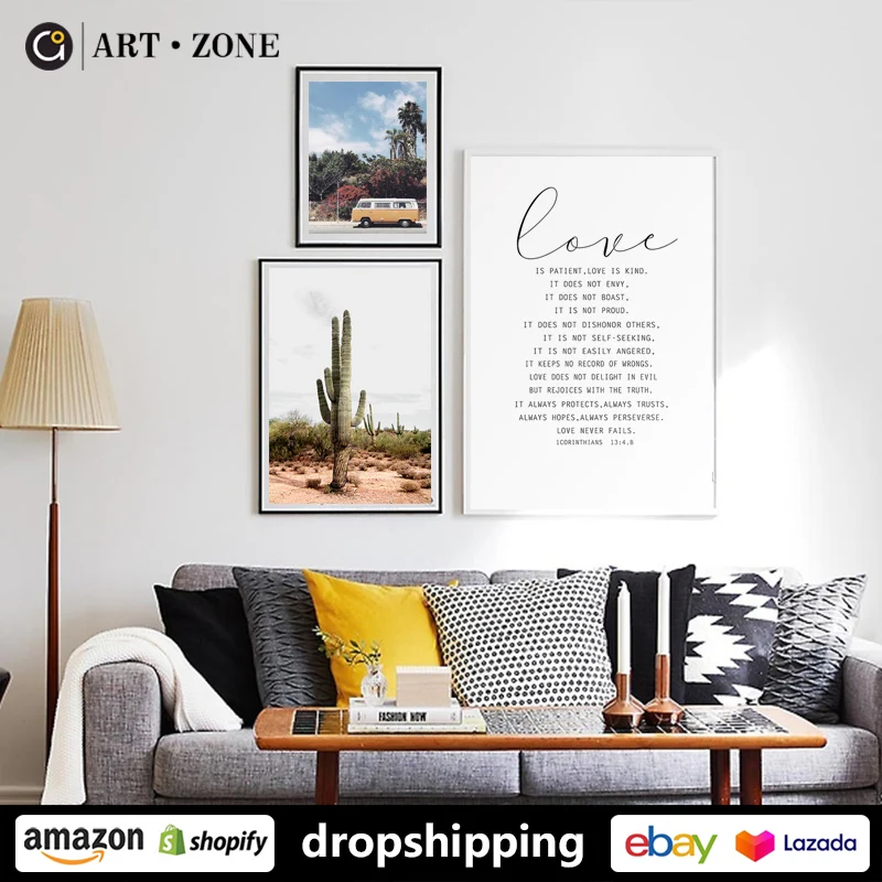 

ART ZONE Desert travel Landscape Cactus Photography prints Wall Art Canvas posters Artwork Living Room Bedroom Den Home Decor