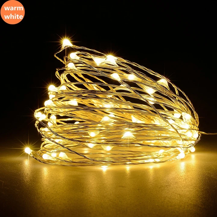 Warm white Красочные сказочные огни DIY ночник 5/10 м светодиодный медный провод украшение на стену в виде дерева украшение свадебные праздничные вечерние светящиеся - Цвет: Warm white