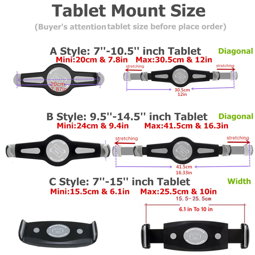 

Headrest Mount For 7.0 To 11 Inch Car Tablet Holder Stand Back Seat Mounting Universal For Ipad Samsung Xiaomi Car Accessories