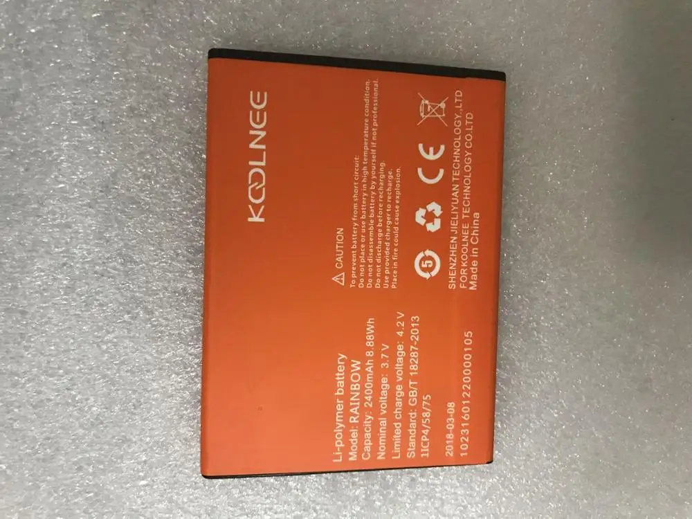 100% Новый оригинальный аккумулятор 2400 мАч для мобильного телефона Koolnee Rainbow MTK6580A 5 0