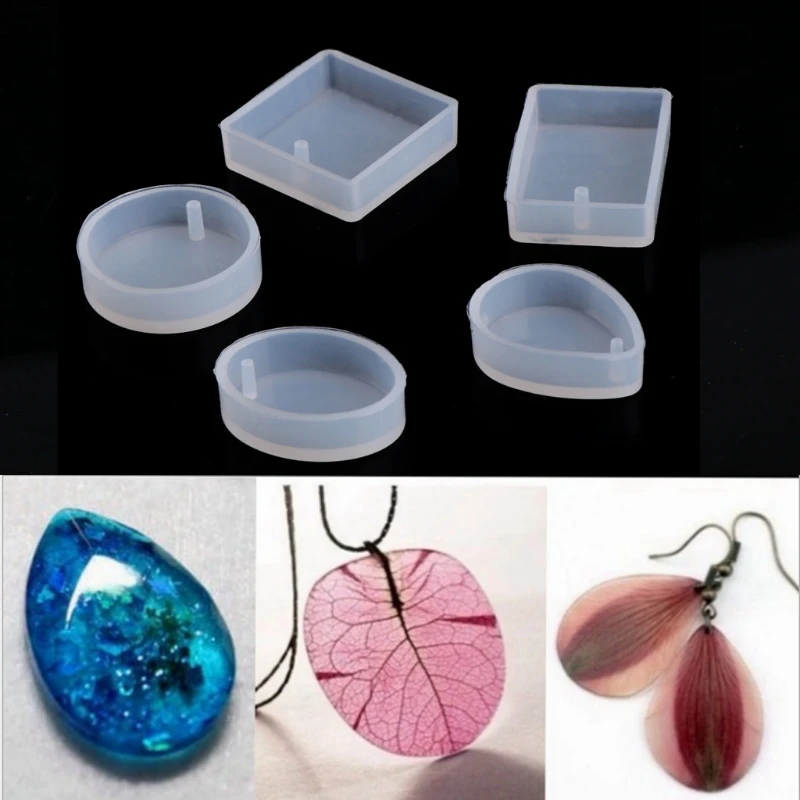 

5pcs DIY Silicone Mould Craft Mold For Resin Necklace Jewelry Pendant Making