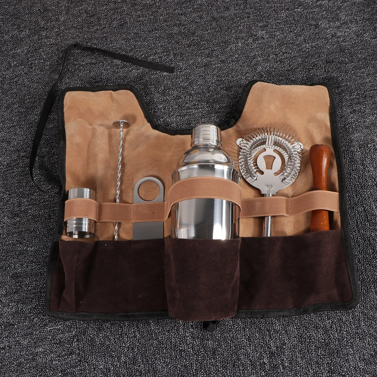 

1 Set 750ml Practical Bartender Tools Stainless Steel Cocktail Shaker Drink Mixer Kit for Bar Restaurant