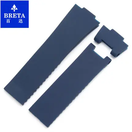 Blue only watchband BRETA 25*12 мм водонепроницаемый силиконовый резиновый stap черный коричневый синий ремешок для часов для Ulysse Nardin морской Diver ремешки для часов - Цвет ремешка: Blue only watchband