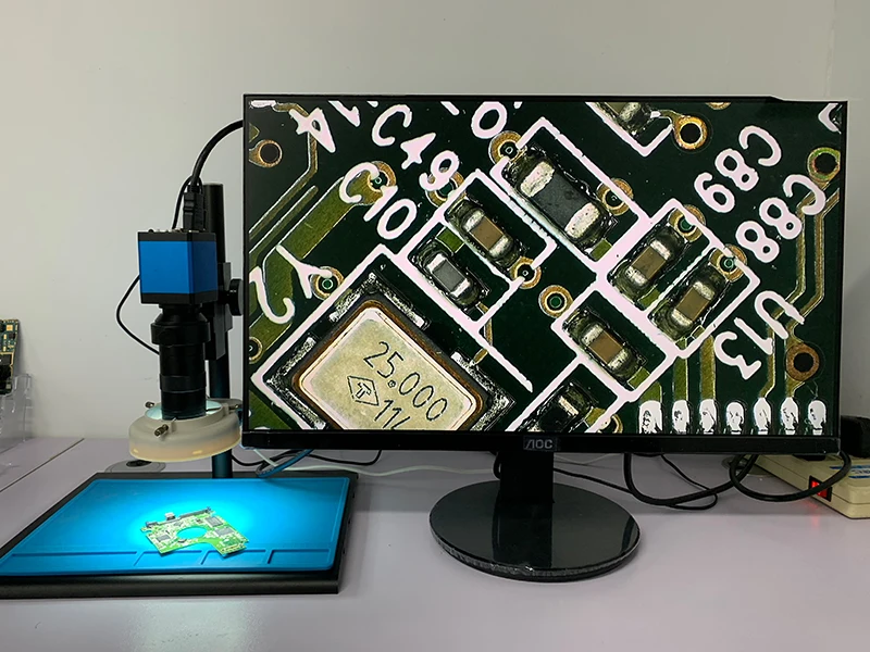 720P лабораторный цифровой промышленный видео микроскоп камера HDMI VGA 180X 300X C крепление камеры для телефона процессор печатная плата SMD Пайка Ремонт