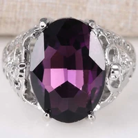 retro huge purple zircon rings hollow out ring size 6 10 for women wedding engagement jewelry ring for women girl party gift