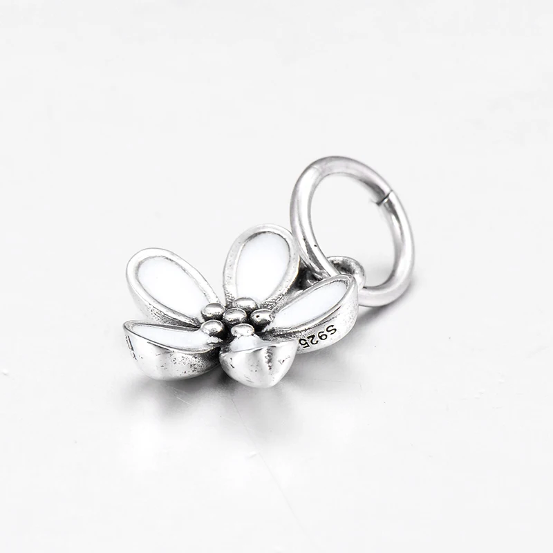 Подвеска из стерлингового серебра 925 пробы с белой эмалью изящный кулон в виде