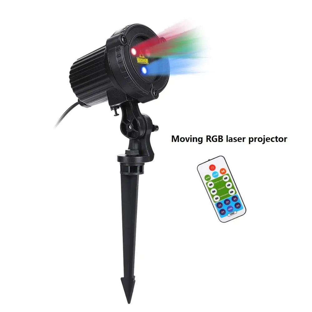 Moving RGB-2 RGB лазерные рождественские огни движущиеся звезды красный зеленый синий душ проектор Сад Открытый водонепроницаемый IP65 украшения с дистанционным управлением - Цвет: Moving RGB-2