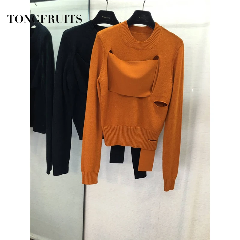 Женские однотонные свитеры осень-зима с длинным рукавом Femme шерстяной пуловер