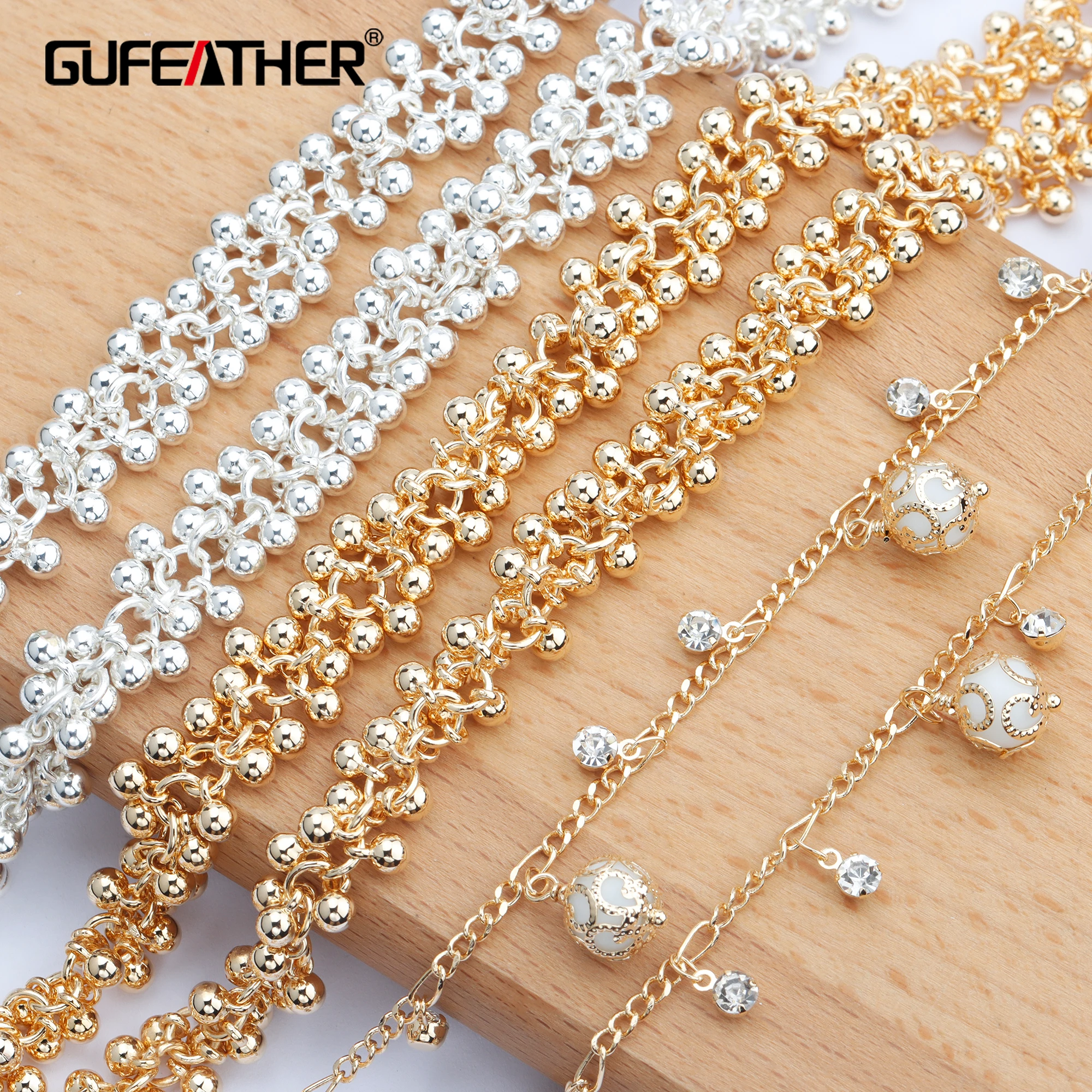 GUFEATHER C87 ювелирные аксессуары 18k позолота 0 3 мкм diy цепочка CCB амулеты браслет