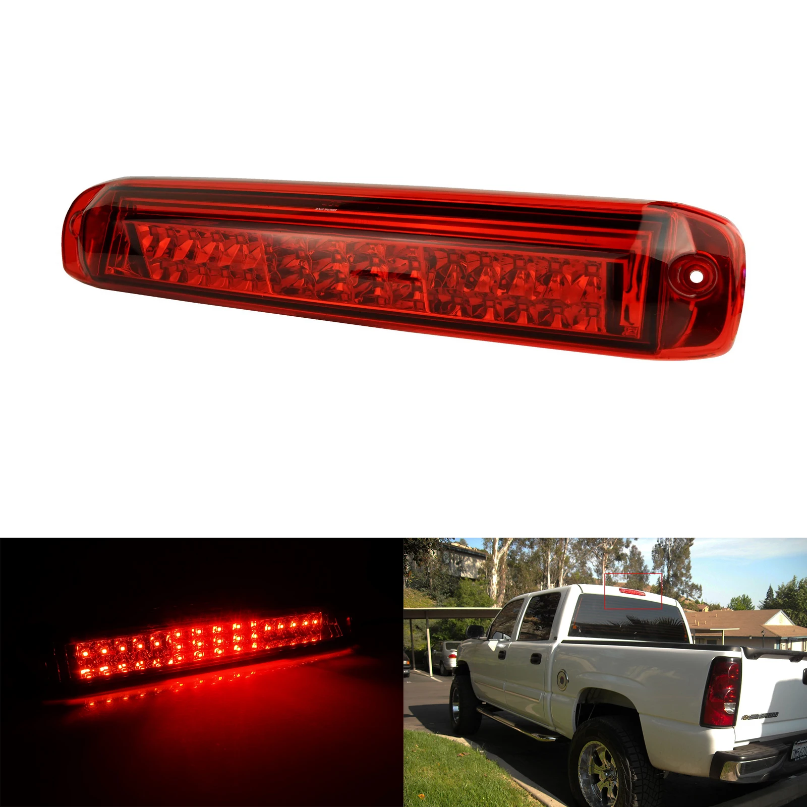 

For Chevrolet Silverado GMC Sierra 1500 2500 3500 LED 3rd Brake Light Rear High Mount Stop Tail Lamp