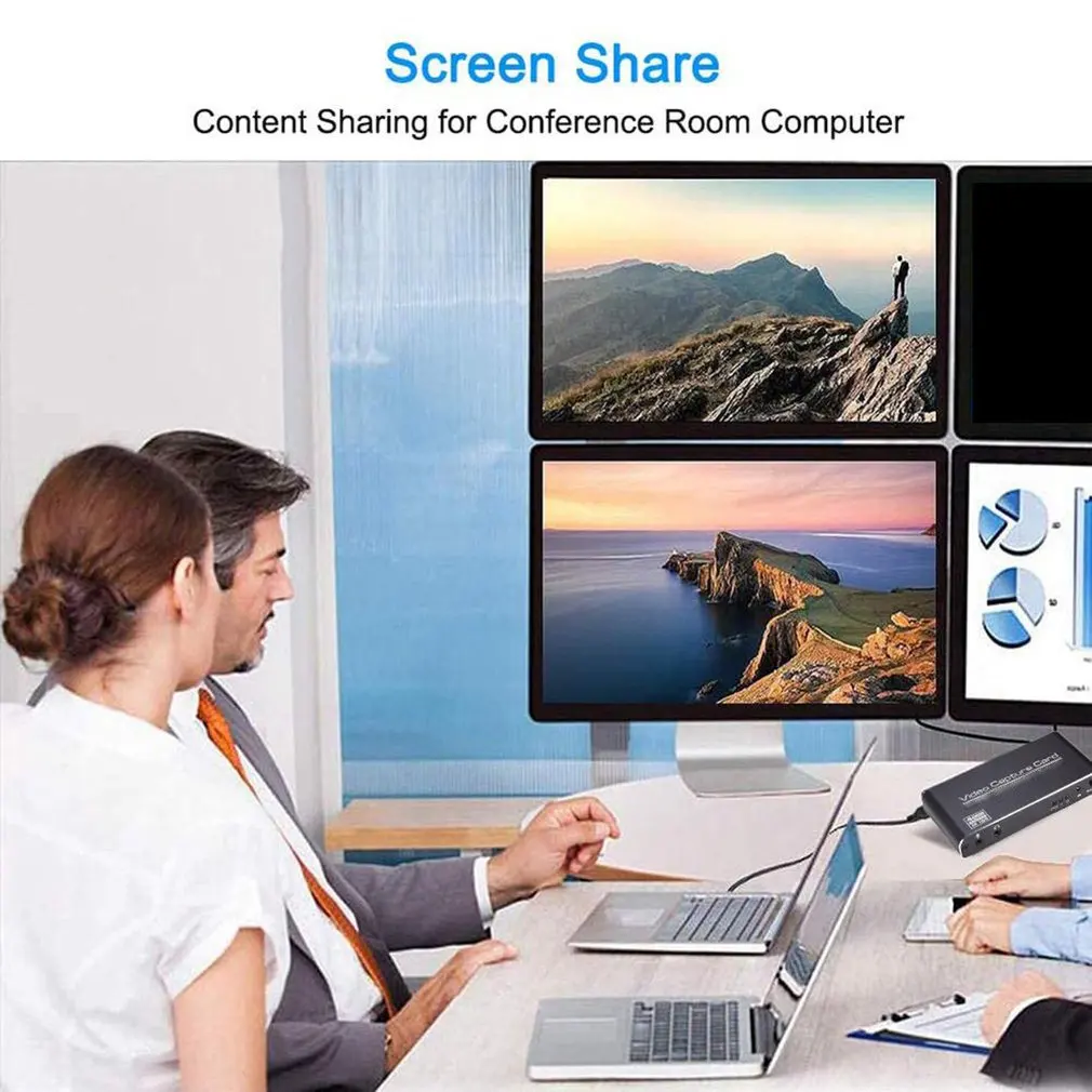 

HDMI Video Capture Card USB 3.0 2X1 Loop HDMI 4K & MIC+Audio Capture HD 1080P Board Game Record Live Streaming Local Loop Out