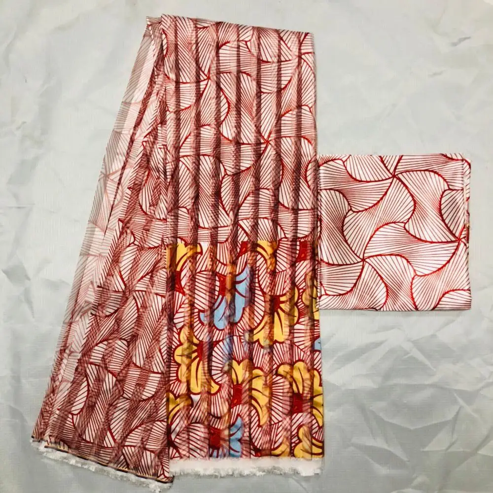 Африканская полоса органза шелк воск узор лента Ткань Высокое качество принты