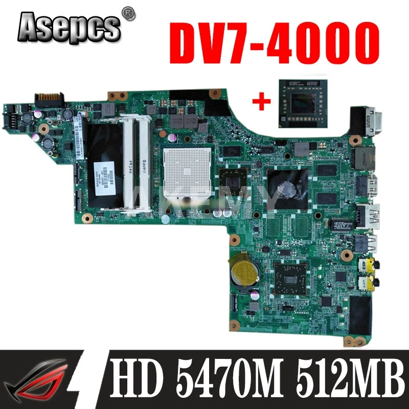 

Asepcs For HP Pavilion DV7 DV7-4000 DV7T Series Laptop Motherboard DA0LX8MB6D1 630833-001 615686-001 HD 5470M 512MB Free cpu