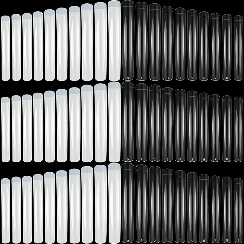 

100PCS Extra Long Curve False Nails Tips 10 Sizes Square Artificial Clear Natural Acrylic Full Cover Fake Nail Art Tips Manicure
