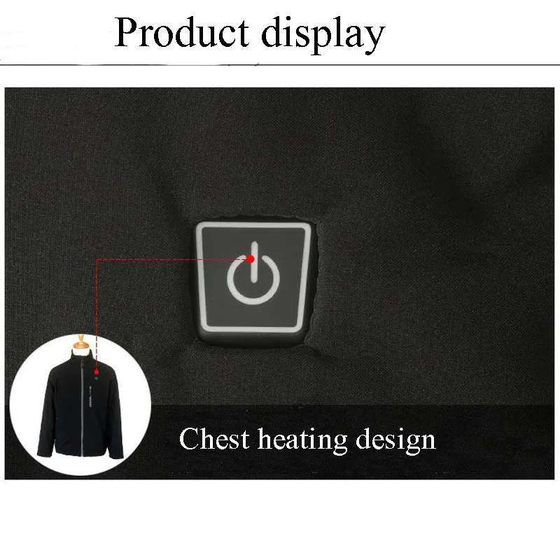 Men's Winter Outdoor Intelligent USB Work Hooded Heating Jacket Coats Adjustable Temperature Control Safety Clothing DYR002