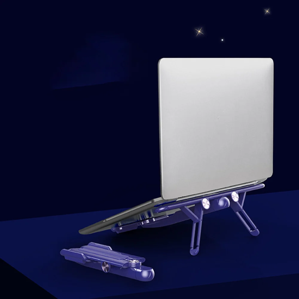 

1 Pc Adjustable Laptop Heightening Shelf Folding Book Storage Bracket (Blue)