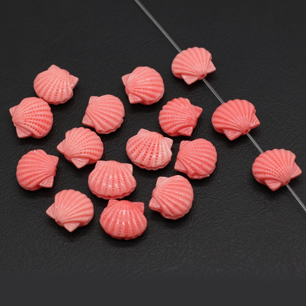 

Natural Coral beads scalloped pink Shell Through hole Beads Loose Beads for Jewelry Making DIY Bracelet Necklace Accessories
