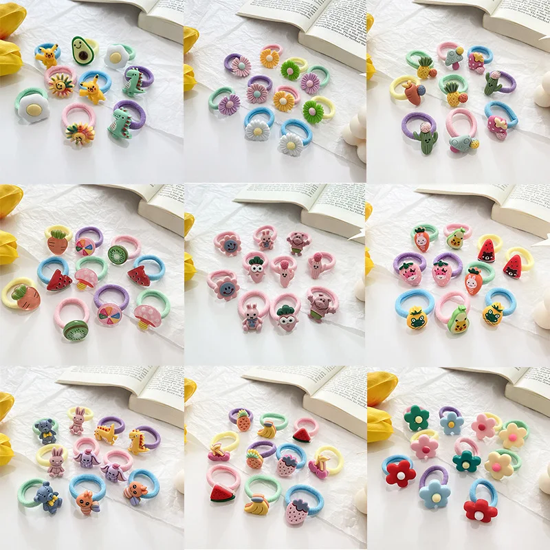 

10 шт./компл. Милая повязка для волос для маленьких девочек, детские эластичные резинки для волос с героями мультфильмов, резинка для волос, Д...