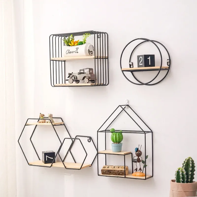 best wooden gold storage racks hanging decor storage box flower pot house storage rack wall book figurines display craft shelves free global shipping