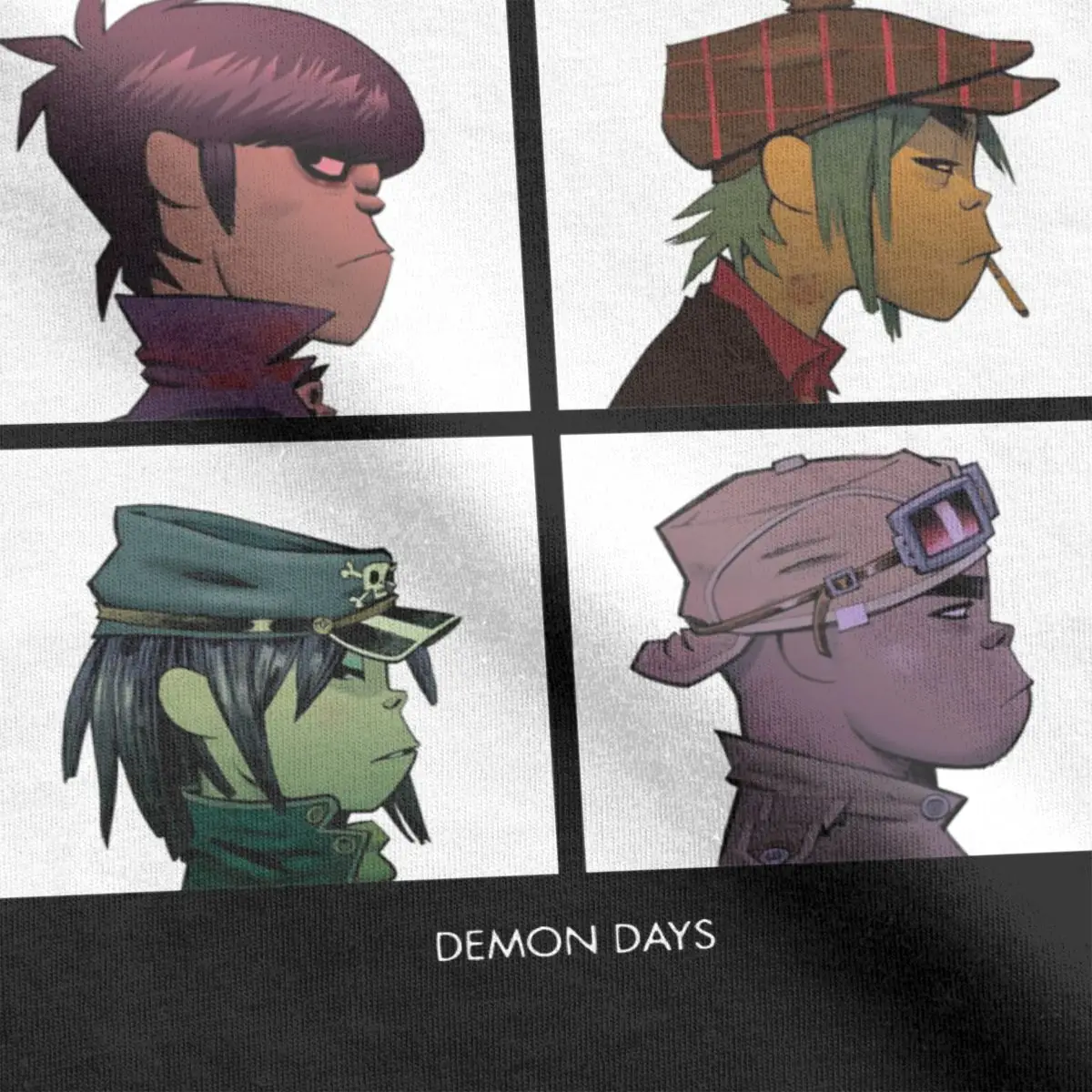 Музыкальная Группа Gorillaz Demon Days мужские футболки из чистого хлопка с круглым