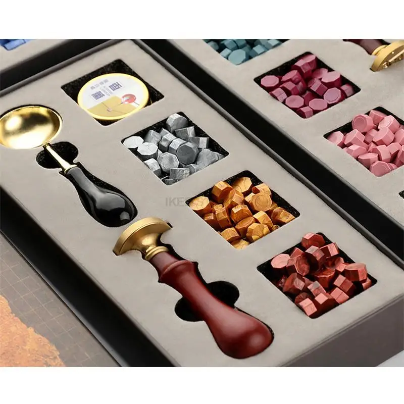 2022 DIY Custom Stamps Wax Seal Map Box Kit Detachable Spoon Set Sealing Beads Envelope Wedding Packaging Gifts Postcard | Дом и сад