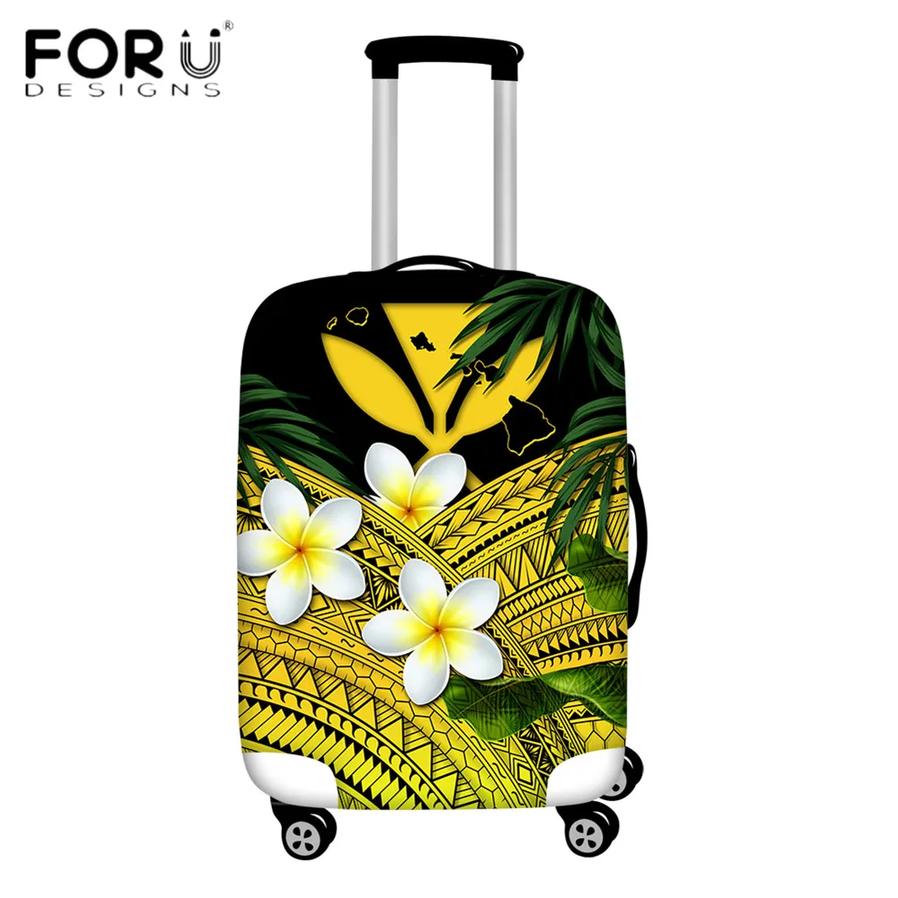 

FORUDESIGNS Hawaiian Polynesian Plumeria Print Luggage Cover Thicker Elastic Travel Suitcase Cover Protector Baggage Dust Covers