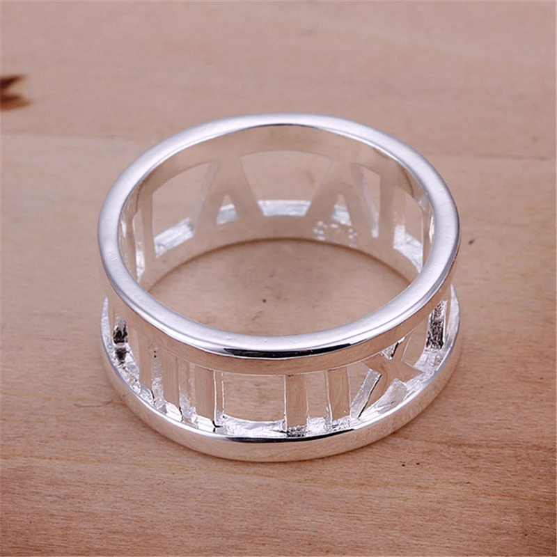 Женское кольцо с римскими цифрами DOTEFFIL из стерлингового серебра 925 пробы