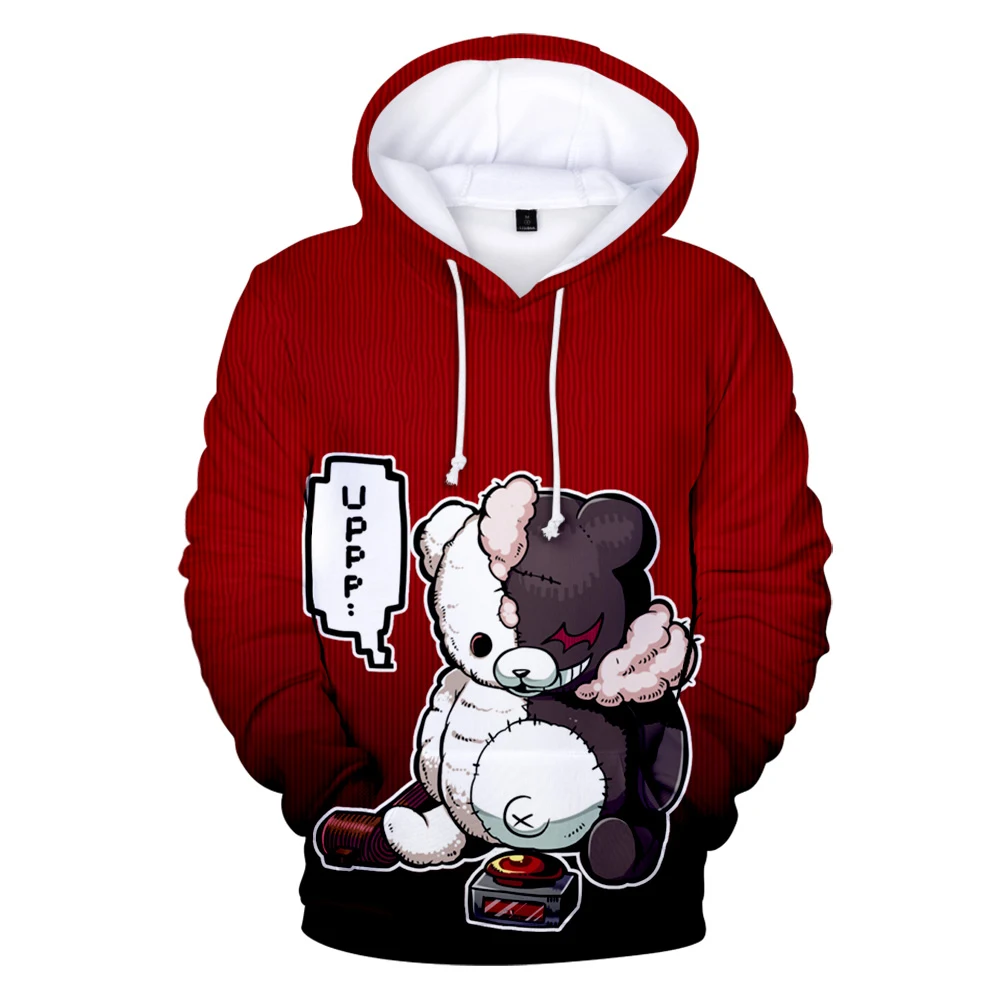 

Черно-белые толстовки с 3D принтом, толстовка Monokuma для мужчин и женщин, детская одежда в стиле хип-хоп, горячая Распродажа, топы с длинным рука...