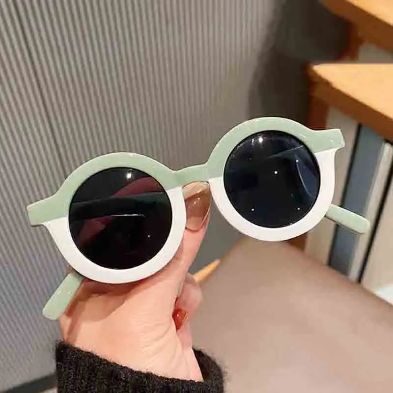

New Kids Round Sunglasses Girls Boy Children Sun Glasses Color Matching Eyeglasses Cute Baby Shades Eyewears UV AG17