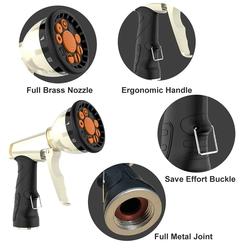 

Garden Hose Nozzle Sprayer High Pressure Nozzle for Hand Watering Plants & Lawn,Car Washing,Patio and Pets