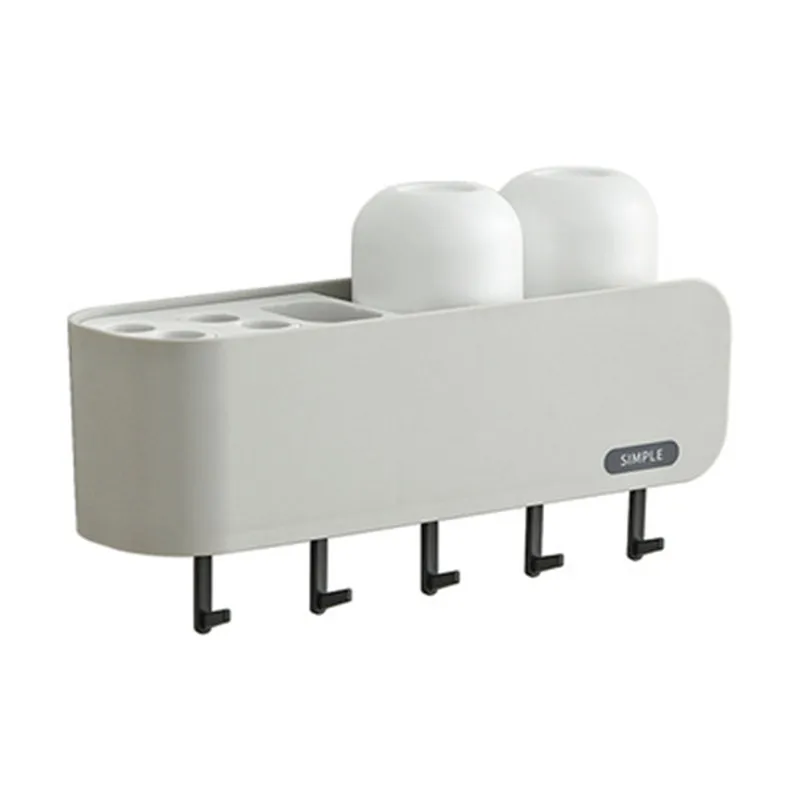 

Nordic Plastic Toothbrush Mouthwash Holders Storage Multifunctional Household Family Bathroom Washing Mouthwash Rack Organizer