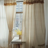eco friendly semi blackout curtains antique linen cotton curtain drapes with crochet valance quality solid hemp color cortinas
