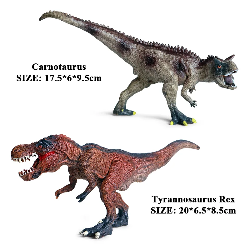 2pcs Oenux достаринный дикарь Юрского Периода Динозавры T-REX спинозавр карнотаурус теризинозавр животные модель фигурки Детские игрушки - Цвет: 2pcs