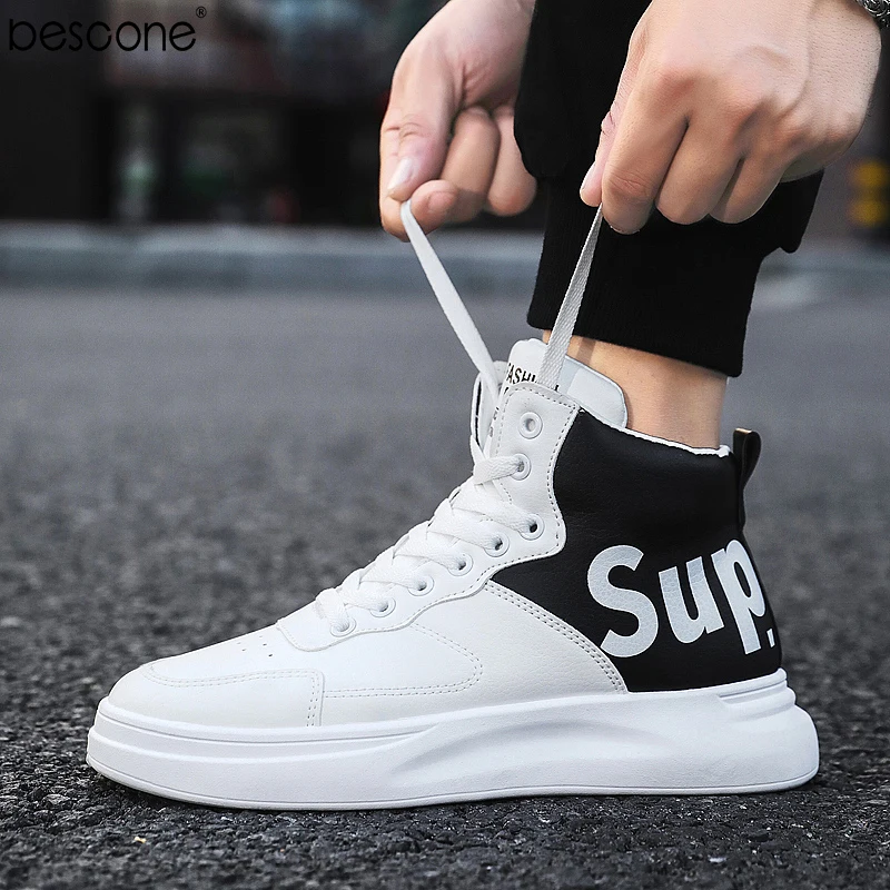 BESCONE/модные мужские высокие кроссовки классическая удобная повседневная обувь