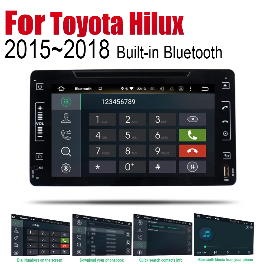 Автомобильный радиоприемник ZaiXi Android стерео GPS навигация для Toyota Hilux 2015 ~ 2018 Bluetooth Wi