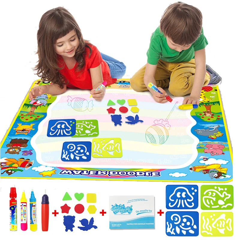 100x100 см Большой размер коврик для рисования с ручками кисть Инструменты милые