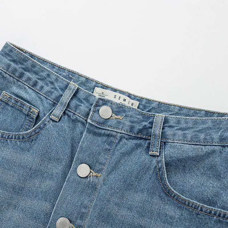 

SEMIR Denim Skirt Women 2020 Summer New Trendy Hole Retro Old Irregular A-line Skirt women streetwear sexy clothing