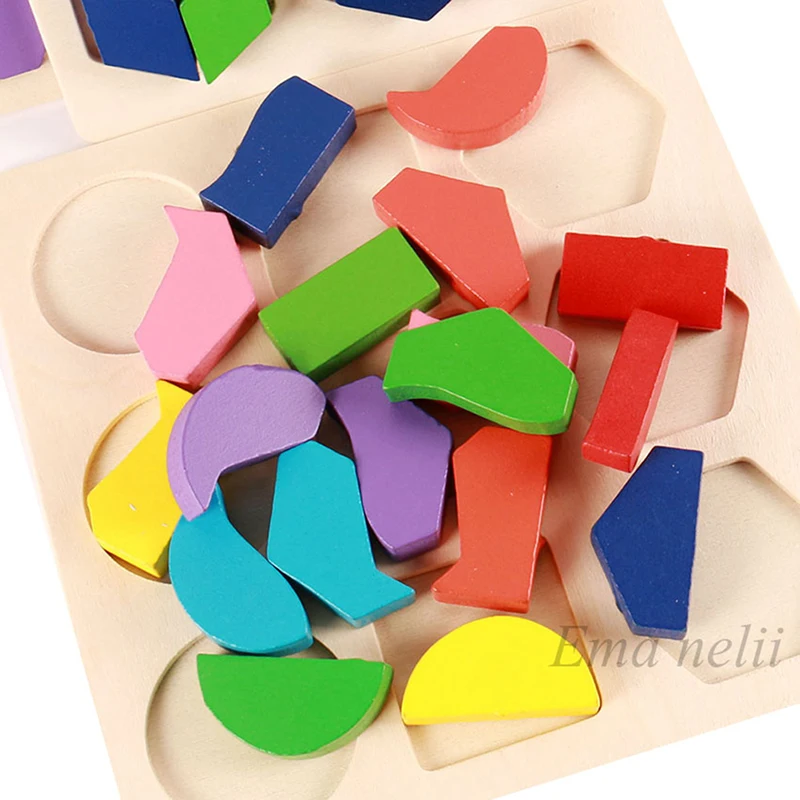 

Wooden 3D Puzzles Baby Montessori Early Educational Learning Toy for Children Sale Geometric Shape and Color Matching Toys