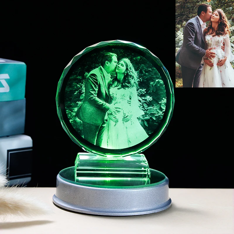 

Customized Souvenir Gift Laser Engraved Crystal Engagement Present Creative Personalized Wedding Anniversary Gifts