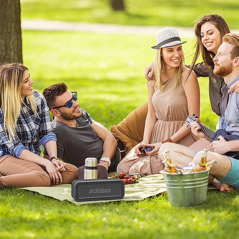 Портативный Bluetooth Динамик BT5.0 IPX7 Водонепроницаемый сабвуфер супер бас туры