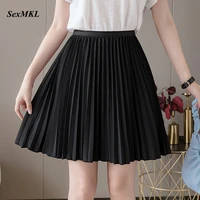 sexy chiffon pleated skirts women 2021 fashion summer high waist black white mini skirt short korean clothes school mujer faldas