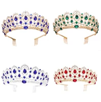baroque crystal rhinestong crown bride tiaras wedding hair accessories headpiece queen tiara and crown bridal hair jewelry gift