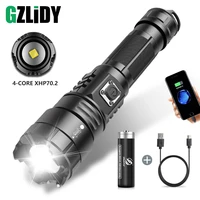 super bright led flashlight xhp70 2 tactical torch usb rechargeable zoom lantern waterproof 18650 fishing light 5 modes lamp