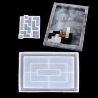 diy handcraft resin casting molds for home decor game play uv epoxy resin tray coaster mold kit russian tetris silicone molds